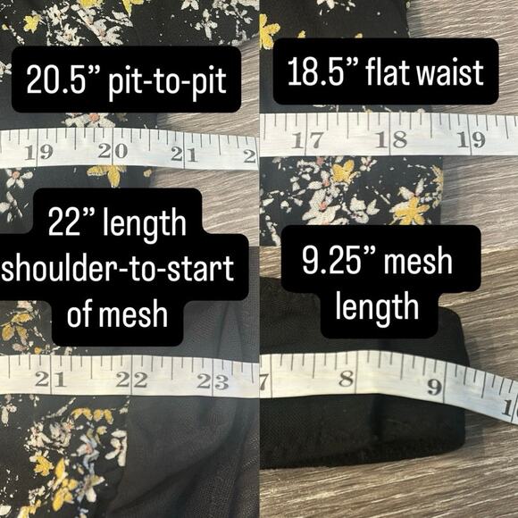 Free People Intimately Dessa Ditsy Floral Black Yellow Puff Sleeve Bodysuit Boho - Picture 11 of 11